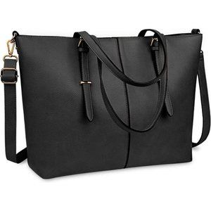 Laptop Tote Computer Bag for Women 15.6 Inch Waterproof Lightweight Leather